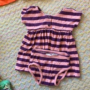 Hanna Andersson striped play dress with matching bloomers